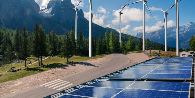 solar-panel-wind-turbine-farm-clean-energy